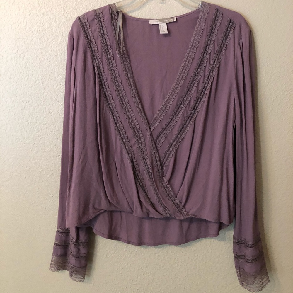 plunging v neck blouse